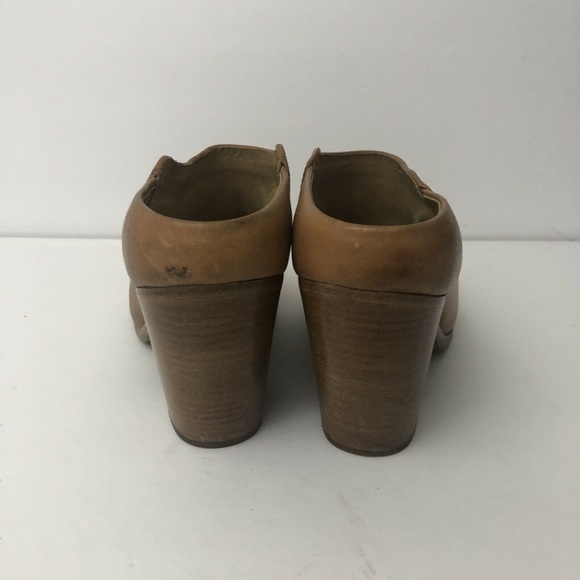 Rag & Bone Enid Mules Brown Leather Stacked Heel - Picture 4 of 8